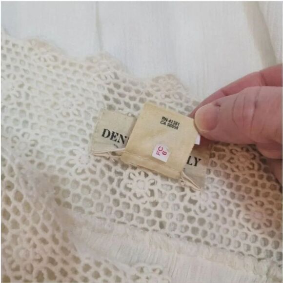 NEW Vintage 90's Denim & Supply Ralph Lauren Crochet Crepe Boho Blouse Size M - Picture 7 of 9